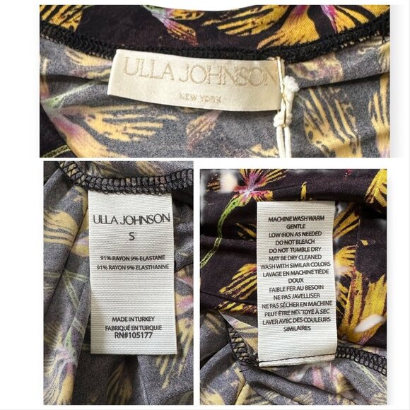 Ulla Johnson Clea Dress Maple Floral Jersey Midi S NWT $550 - Picture 5 of 16